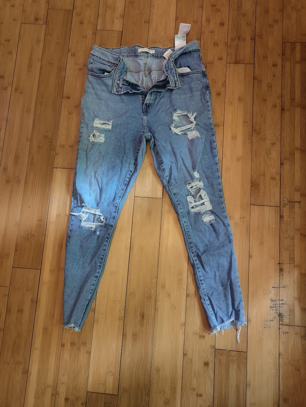 Levi's Light Blue Distressed Skinny Jeans